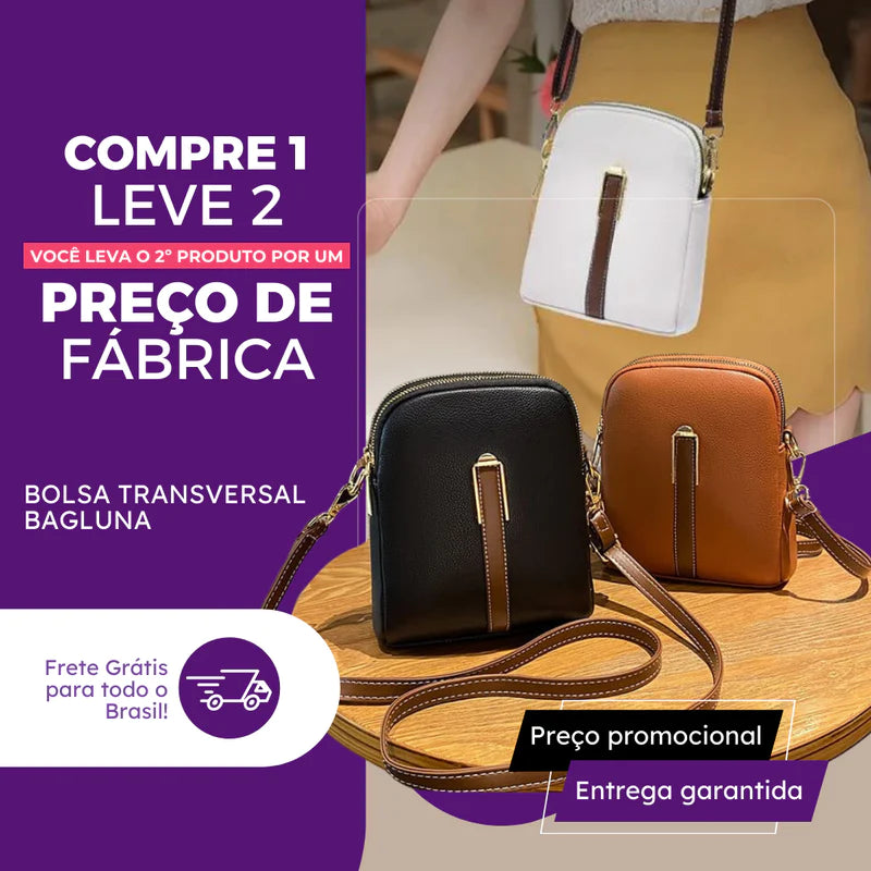 Bolsa Transversal BagLuna® | PAGUE 1 LEVE 2 + FRETE GRÁTIS (Escolha as Cores)
